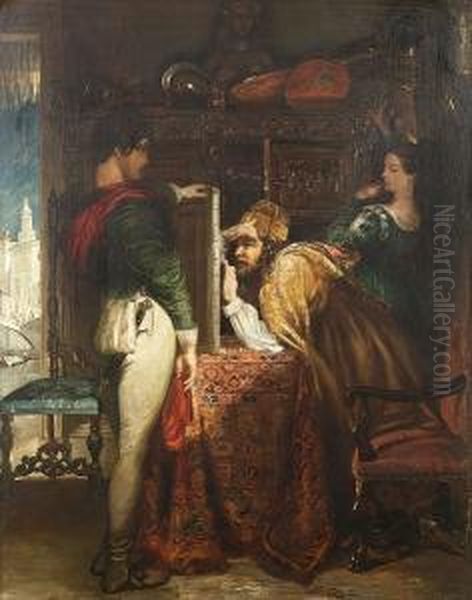 Salvator Rosa Showing His Picture To Masiniello Oil Painting by Daniel Maclise