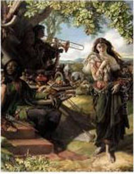 King Cophetua And The Beggar Maid Oil Painting by Daniel Maclise