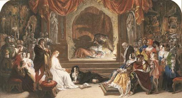 The Play Scene In 'hamlet' Oil Painting by Daniel Maclise