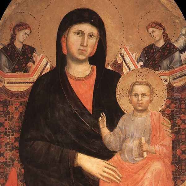 Madonna and Child (detail) 1295-1300 Oil Painting by Giotto Di Bondone