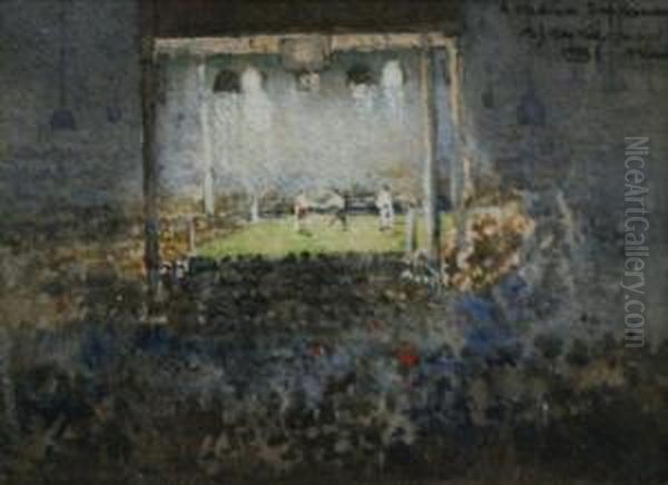 A Stadium Impression Oil Painting by Matthew James Macnally