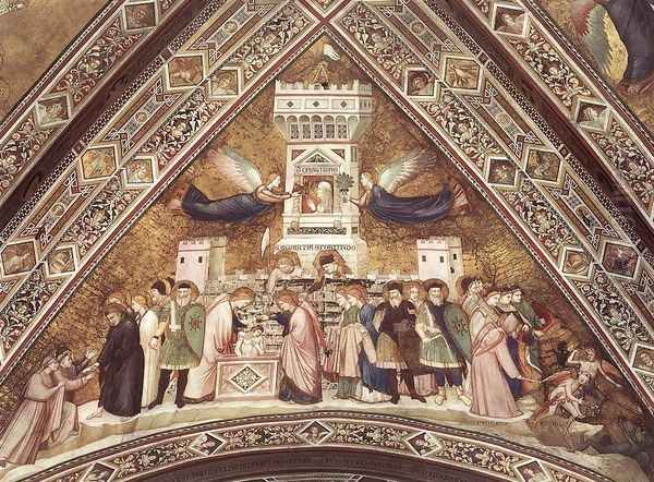 Franciscan Allegories-Allegory of Chastity c. 1330 Oil Painting by Giotto Di Bondone