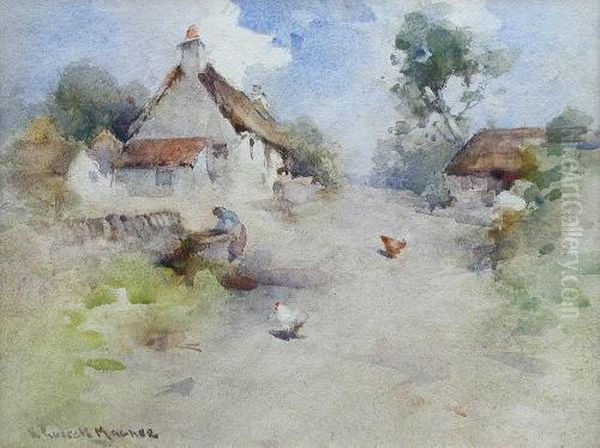 Ascottish Farmstead Oil Painting by Robert Russell Macnee