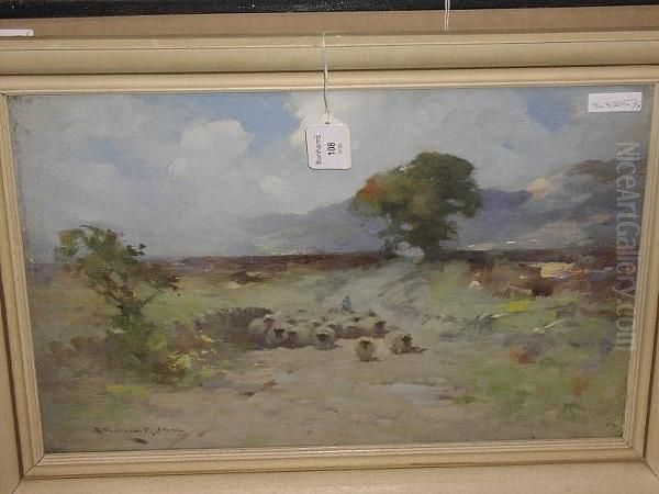 A Moorland Road Oil Painting by Robert Russell Macnee