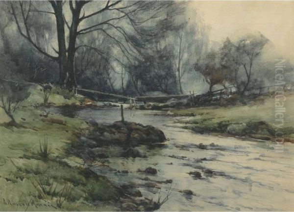 Evening Brook Oil Painting by Robert Russell Macnee