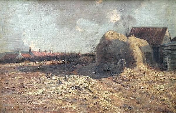 A Coop And Yard, Fife Oil Painting by Robert Russell Macnee