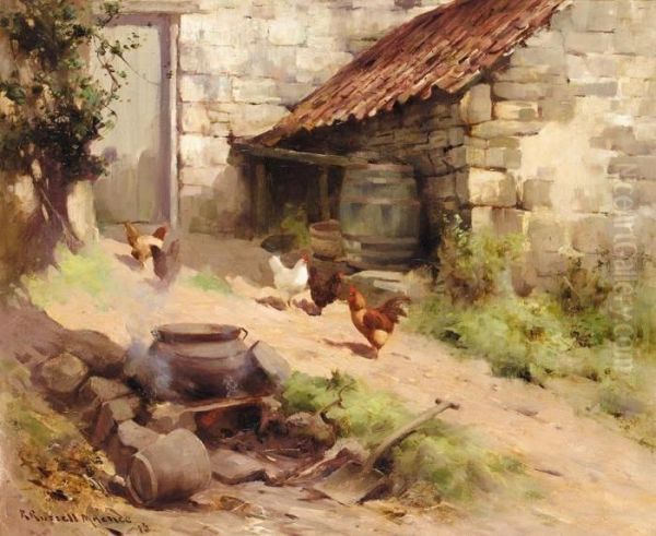 Rural Corner In Perthshire Oil Painting by Robert Russell Macnee