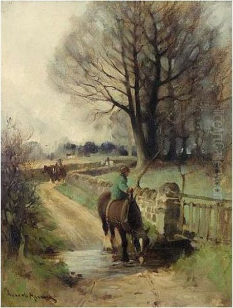 The Watering Place Oil Painting by Robert Russell Macnee