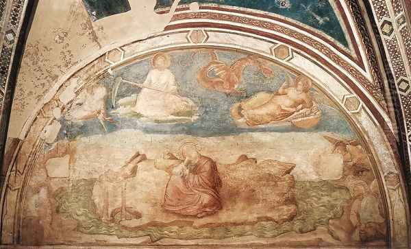 Scenes from the Life of St John the Evangelist- 1. St John on Patmos 1320 Oil Painting by Giotto Di Bondone