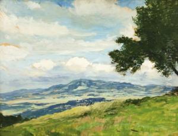 Panorama Z Ceskomoravske Vysociny Oil Painting by Gustav Macoun