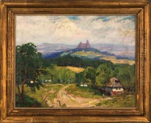 Trosky Oil Painting by Gustav Macoun