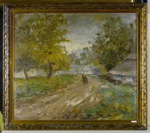 Waldlandschaft. Oil Painting by Gustav Macoun