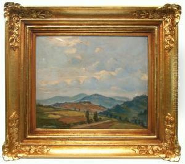 Krajina S Vysokym Nebem Oil Painting by Gustav Macoun