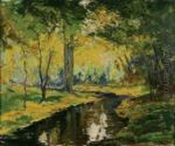 Lesni Zatisi Oil Painting by Gustav Macoun