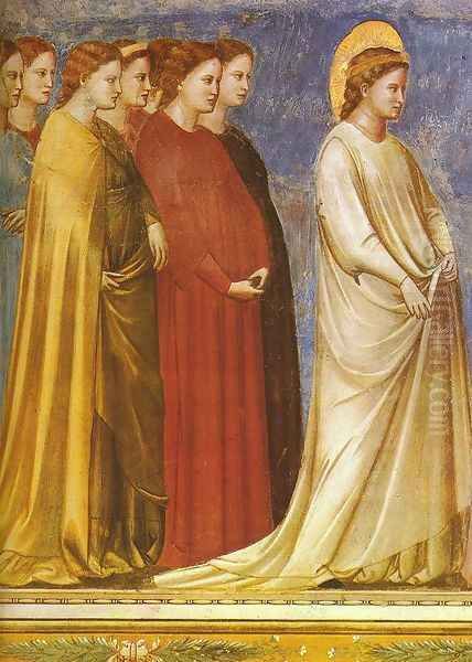 No. 12 Scenes from the Life of the Virgin- 6. Wedding Procession (detail 2) 1304-06 Oil Painting by Giotto Di Bondone