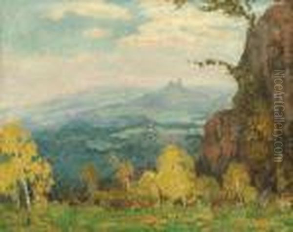 Trosky Oil Painting by Gustav Macoun