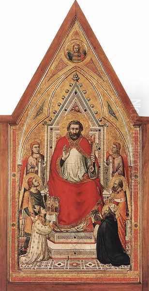 The Stefaneschi Triptych- St Peter Enthroned c. 1330 Oil Painting by Giotto Di Bondone