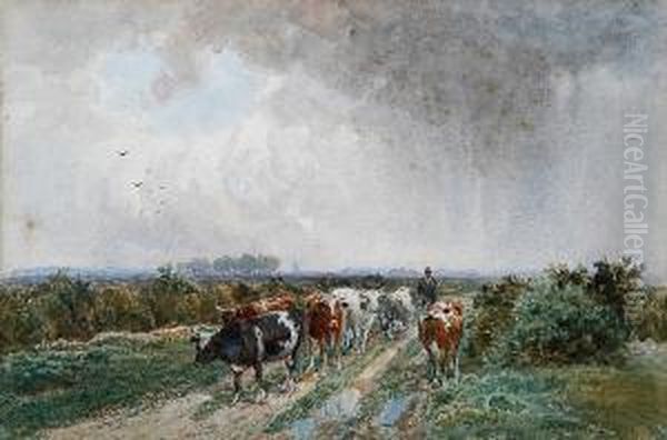 Moving The Cattle Oil Painting by John MacPherson