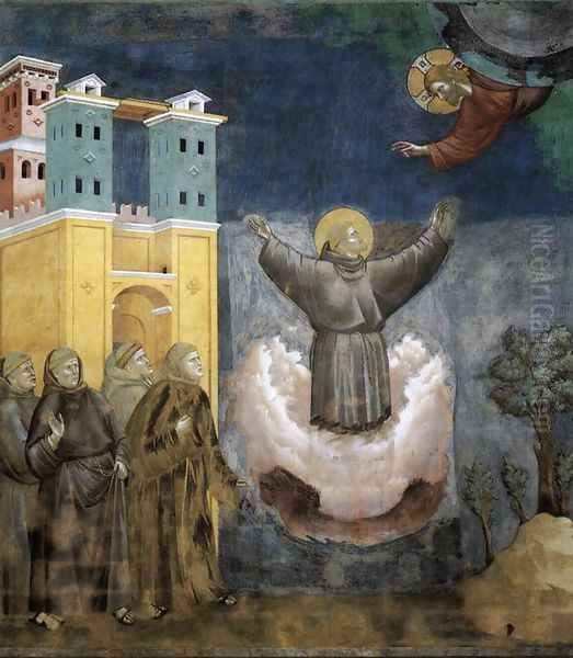 Legend of St Francis- 12. Ecstasy of St Francis 1297-1300 Oil Painting by Giotto Di Bondone