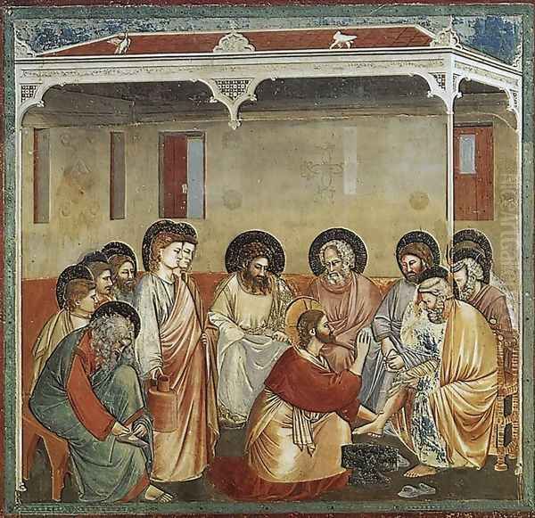 No. 30 Scenes from the Life of Christ- 14. Washing of Feet 1304-06 Oil Painting by Giotto Di Bondone