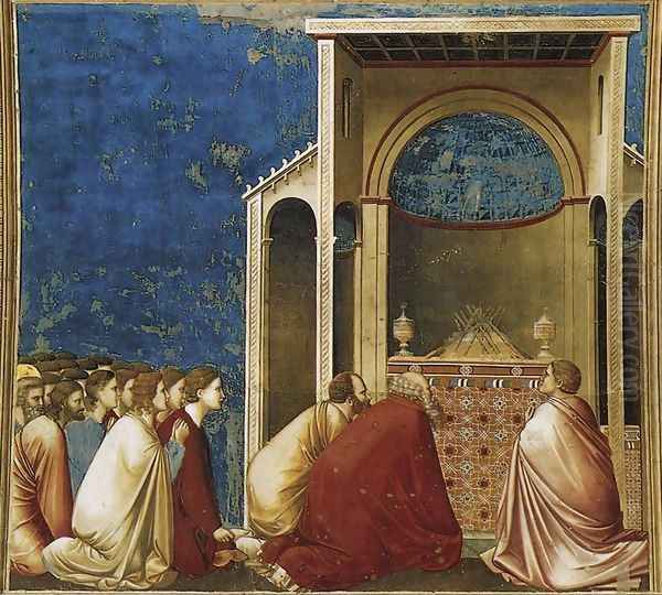 No. 10 Scenes from the Life of the Virgin- 4.The Suitors Praying 1304-06 Oil Painting by Giotto Di Bondone