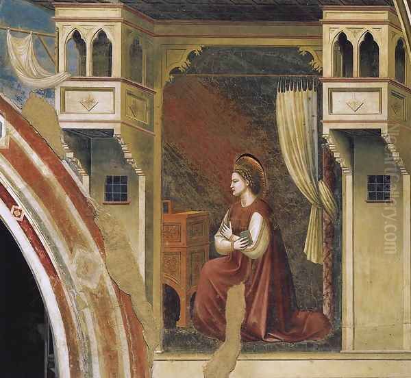 No. 15 Annunciation- The Virgin Receiving the Message 1306 Oil Painting by Giotto Di Bondone