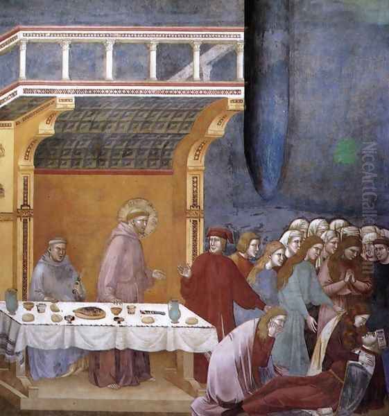 Legend of St Francis- 16. Death of the Knight of Celano 1297-1300 Oil Painting by Giotto Di Bondone