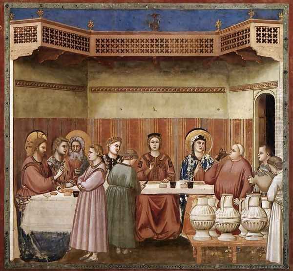 No. 24 Scenes from the Life of Christ- 8. Marriage at Cana 1304-06 Oil Painting by Giotto Di Bondone