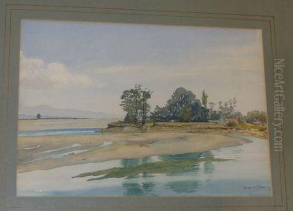 Estuary Scene Oil Painting by John Mcintosh Madden