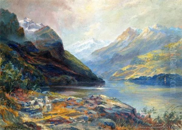 Lake Wakatipu Oil Painting by John Mcintosh Madden