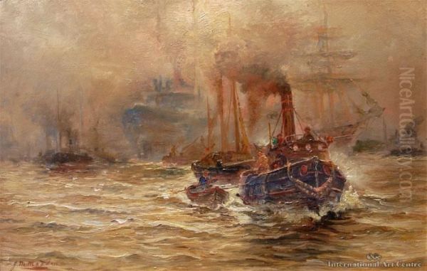 Shipping Scene Oil Painting by John Mcintosh Madden