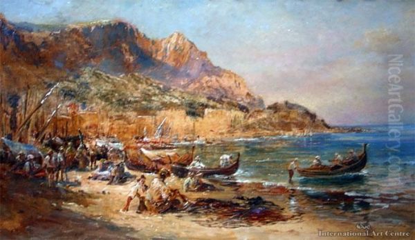 Italian Coastal Scene Oil Painting by John Mcintosh Madden