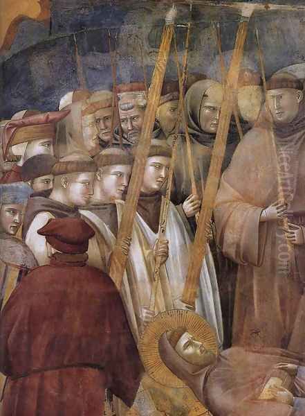 Legend of St Francis- 22. Verification of the Stigmata (detail 1) 1300 Oil Painting by Giotto Di Bondone