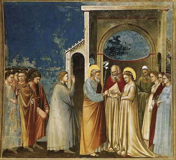 No. 11 Scenes from the Life of the Virgin- 5. Marriage of the Virgin 1304-06 Oil Painting by Giotto Di Bondone