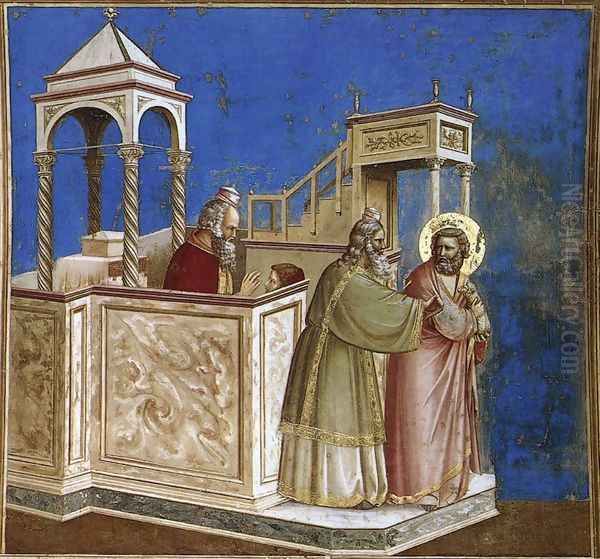 No. 1 Scenes from the Life of Joachim- 1. Rejection of Joachim's Sacrifice Oil Painting by Giotto Di Bondone