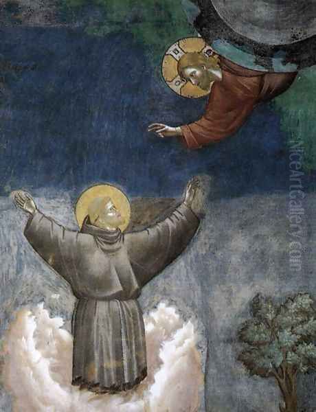 Legend of St Francis- 12. Ecstasy of St Francis (detail) 1297-1300 Oil Painting by Giotto Di Bondone