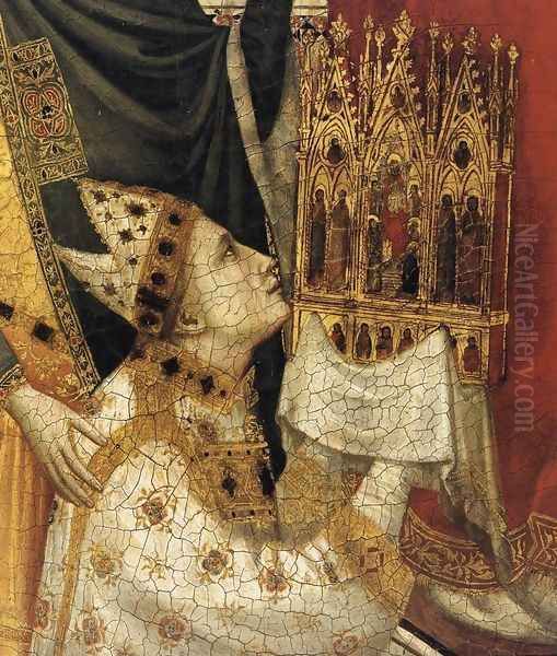 The Stefaneschi Triptych- St Peter Enthroned (detail) c. 1330 Oil Painting by Giotto Di Bondone