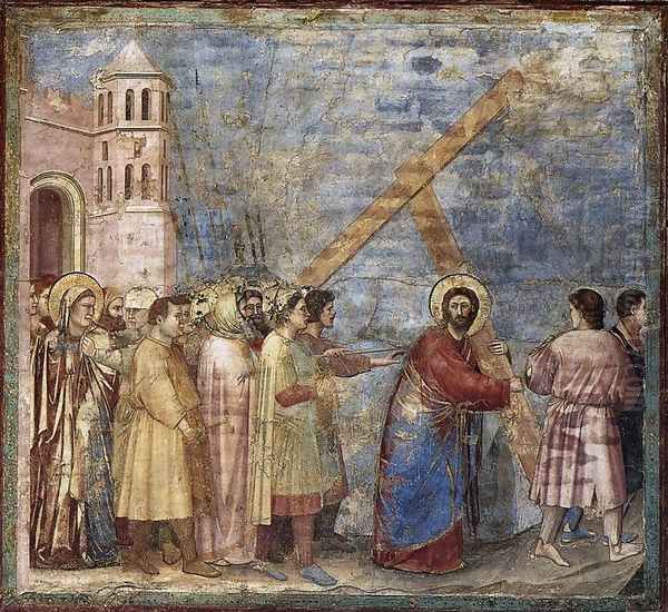 No. 34 Scenes from the Life of Christ- 18. Road to Calvary 1304-06 Oil Painting by Giotto Di Bondone