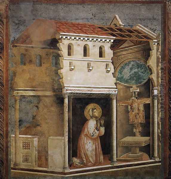 Legend of St Francis- 4. Miracle of the Crucifix 1297-99 Oil Painting by Giotto Di Bondone