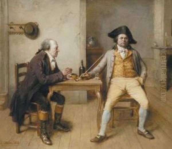 Deux Politiques Oil Painting by Jean-Baptiste Madou