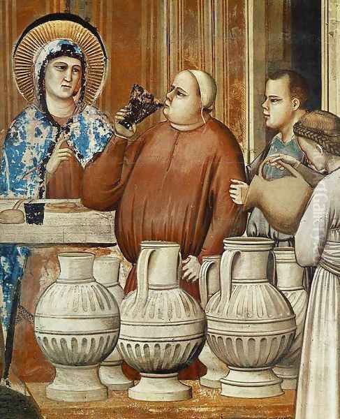 No. 24 Scenes from the Life of Christ- 8. Marriage at Cana (detail) 1304 Oil Painting by Giotto Di Bondone