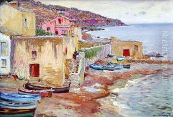 Marine Du Cap Corse Oil Painting by Olynthe Madrigali