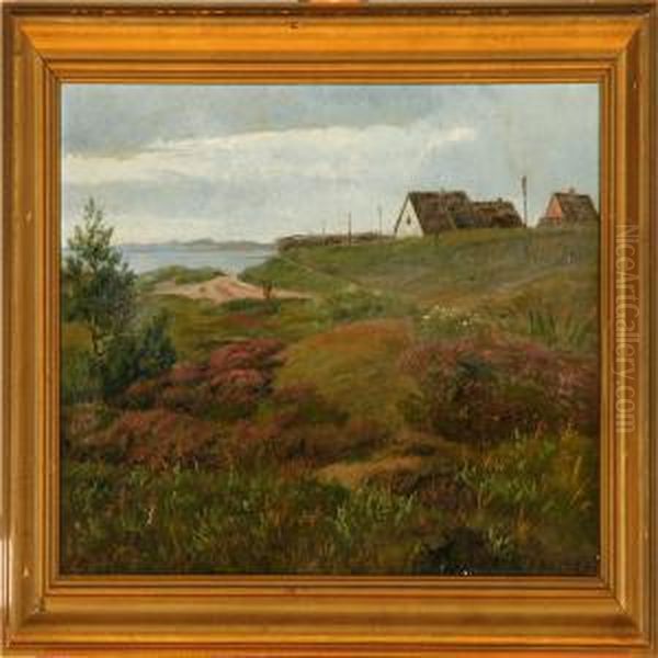 View Towards The Sea At Hornbaek Oil Painting by Andreas Peter Madsen