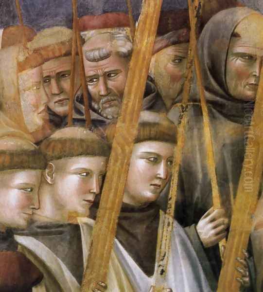 Legend of St Francis- 22. Verification of the Stigmata (detail 2) 1300 Oil Painting by Giotto Di Bondone