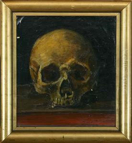 Study Of A Skull Oil Painting by Karl Madsen