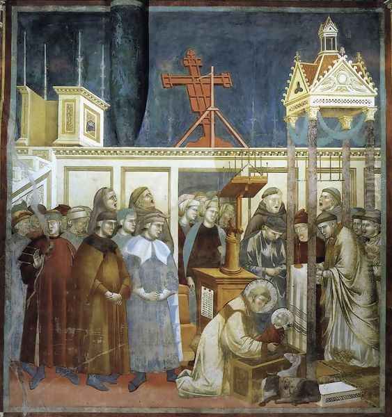 Legend of St Francis- 13. Institution of the Crib at Greccio 1297-1300 Oil Painting by Giotto Di Bondone