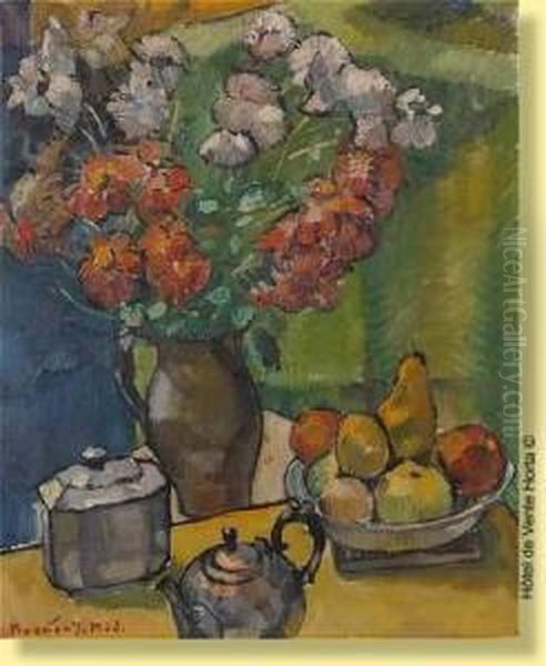 Vase Fleuri Oil Painting by Wilhelm Johannes Maertens