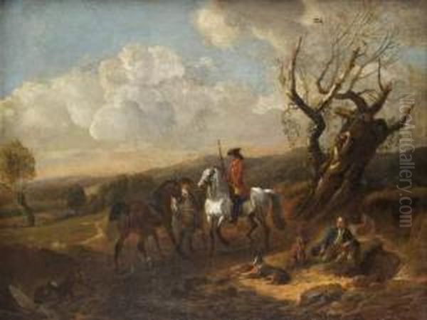 Les Chasseurs Oil Painting by Dirck Maas