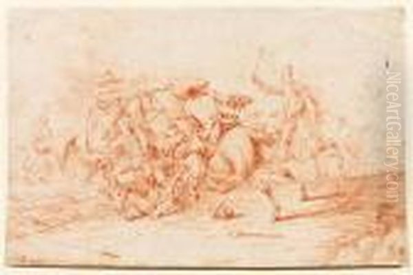 Cavalry Battle Oil Painting by Dirck Maas