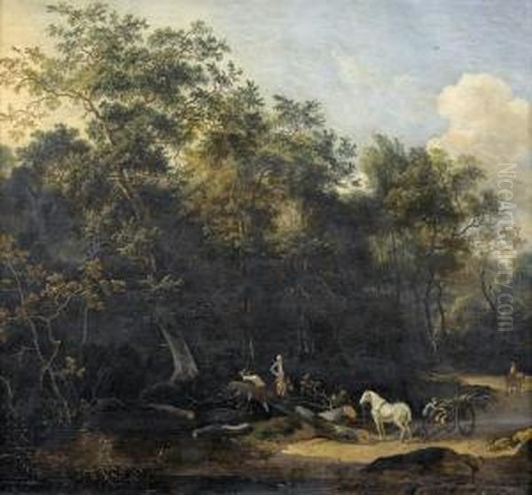 Waldlandschaft Mit Holzarbeitern Oil Painting by Dirck Maas